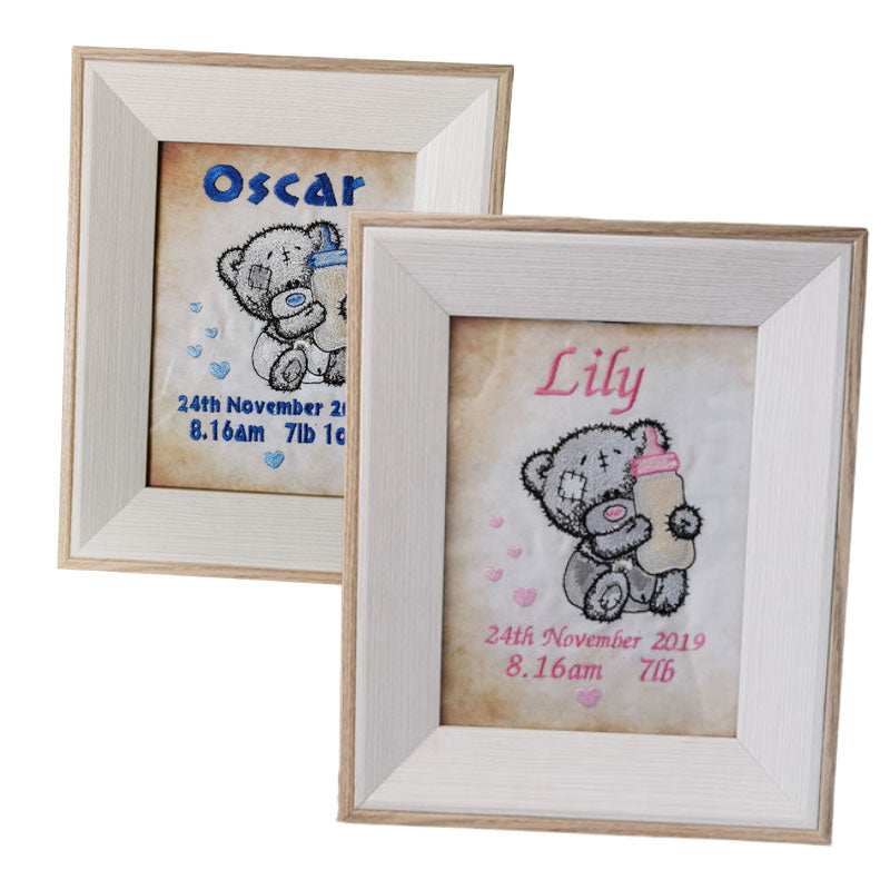 Embroidered Baby Frames, Personalised Gift
