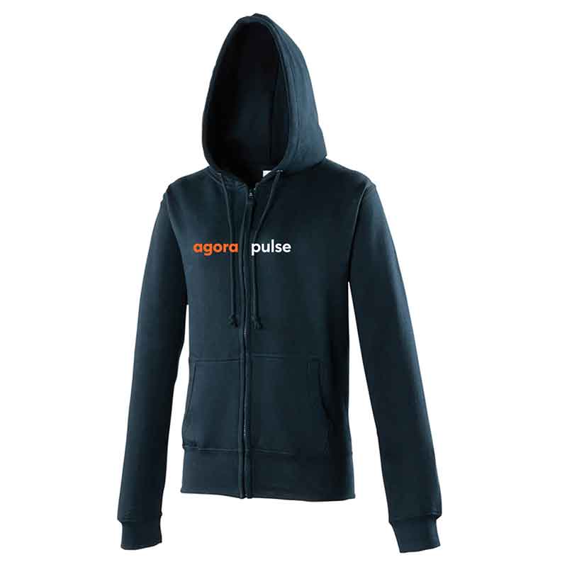 AgoraPulse Womens Zipped Hoodie Re Branded