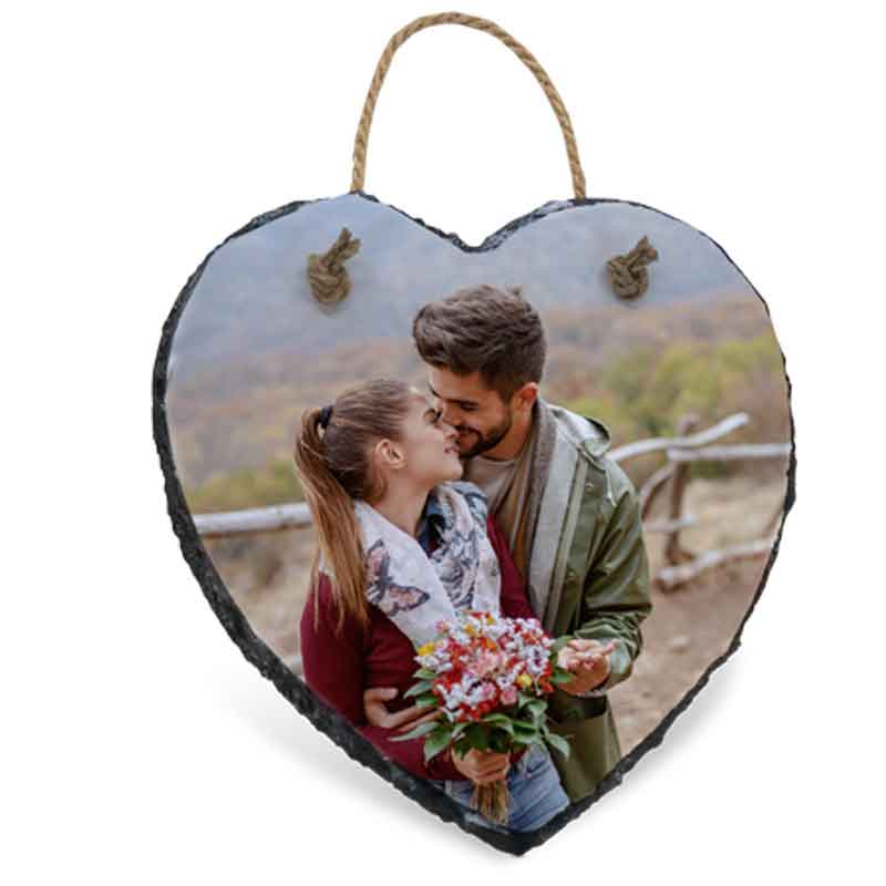 Hanging Heart Photo slate Personalised Gift