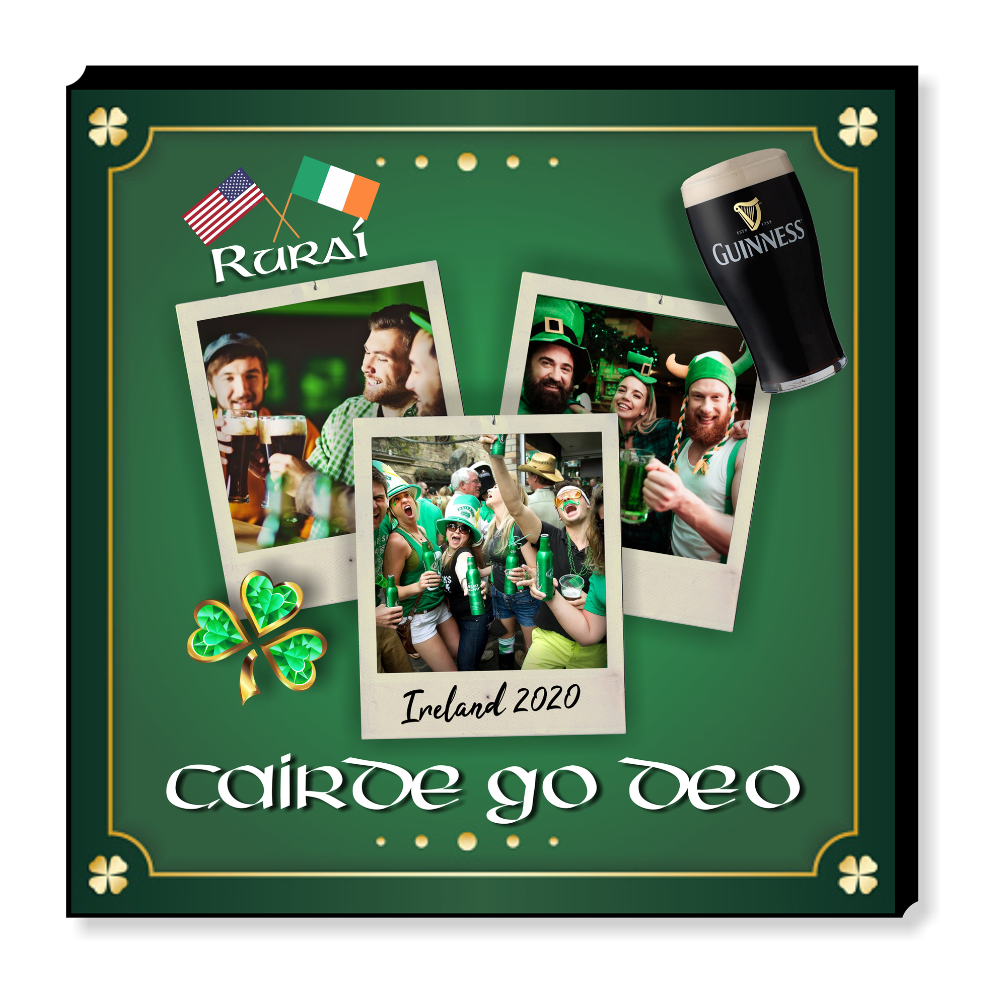 Personalised Irish Themed photo panel Personalised Gift