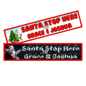 Santa Stop Here Number Plates, Personalised Gift