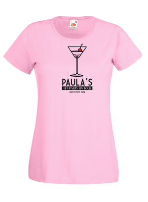 personalised name cocktail glass tshirt
