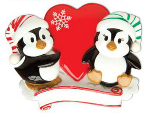 Penguin Couple Christmas Decoration - Personalise It