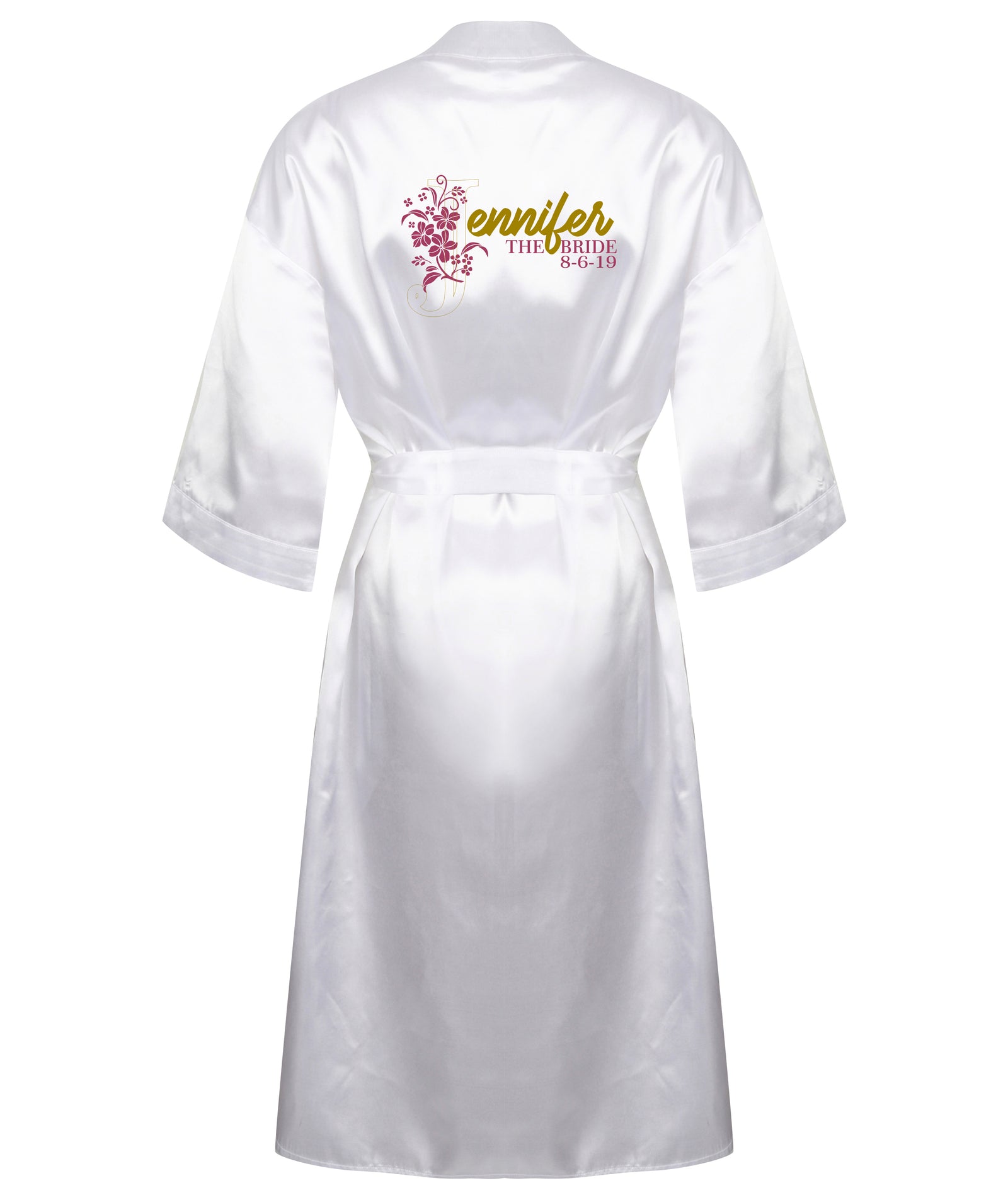 Womens Satin Kimono Robe - Personalise It