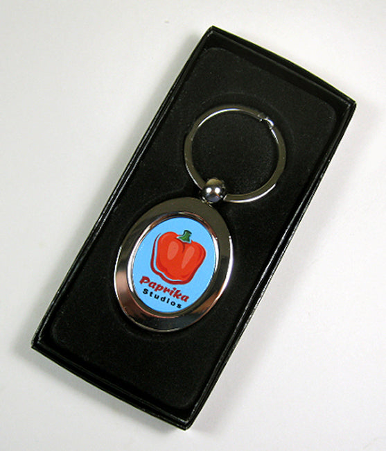 Oval Silver Keyring, Personalised Gift