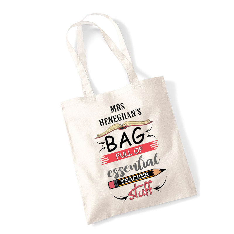 Teacher Stuff Bag For Life, Personalised Gift