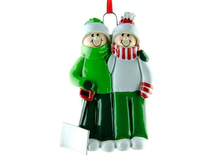 Christmas Decoration Snow Shovel Couple - Personalise It